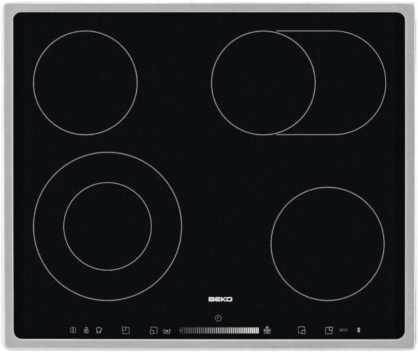 Beko HIC 64503 TX Glaskeramik-Kochfeld Edelstahlrahmen 60cm